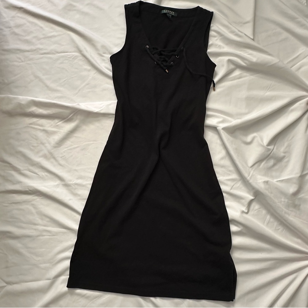 Ralph Lauren Black Cotton Mini Dress